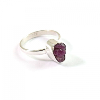 raw red ruby 925 sterling silver stackable ring jewellery
