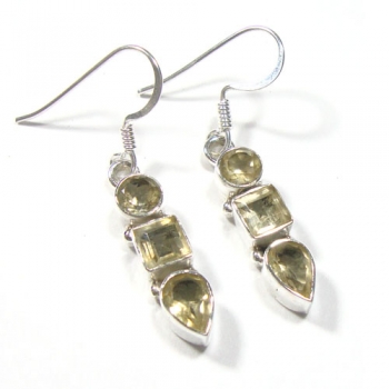 925 sterling silver citrine dangle earrings