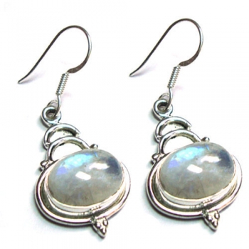 Pure silver white stone drop earrings