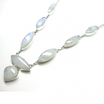 925 silver rainbow moonstone necklace