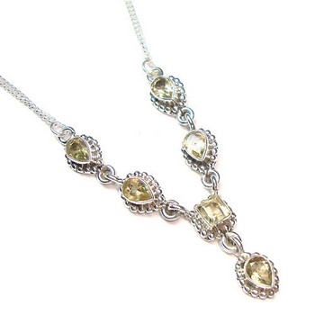925 sterling silver yellow citrine necklace