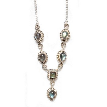 925 silver genuine labradorite necklace