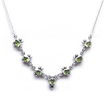 925 sterling silver petite green peridot stone necklace jewelry