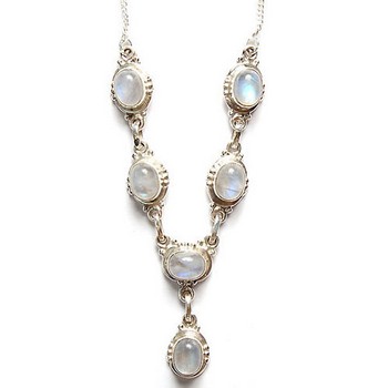 925 sterling silver rainbow moonstone necklace