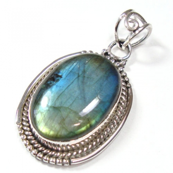925 silver blue fire labradorite pendant