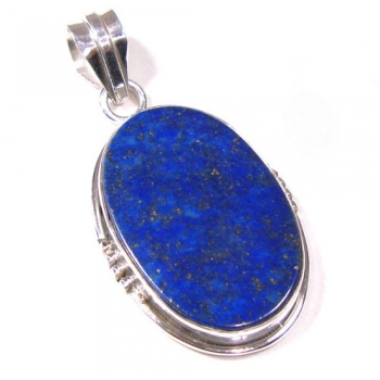 Top selling oval stone pure silver handmade lapis lazuli pendant