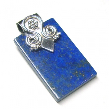 Real silver blue lapis lazuli fashion pendant jewellery