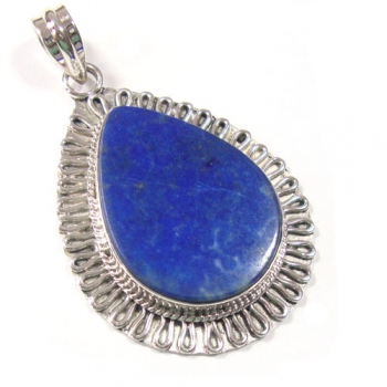 925 sterling silver blue lapis lazuli teardrop gemstone pendant jewellery