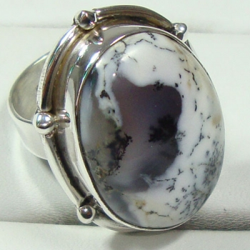 Unique design 925 silver handmade dendrite agate ring