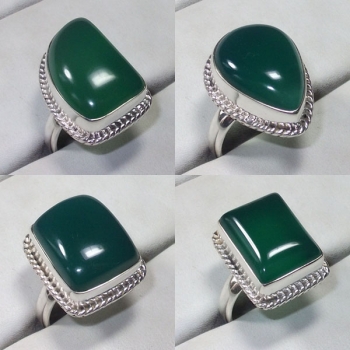 Green onyx gemstone rings jewellery