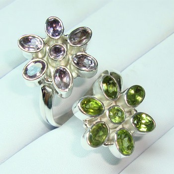 Adjustable band floral design top quality finger ring for women