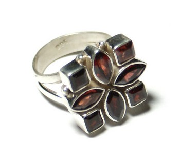 925 sterling silver top design red garnet gemstone rings jewelry for women