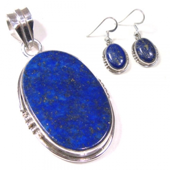 Blue lapis lazuli pure silver jewelry sets