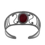 925 Sterling silver ruby quartz cuff bracelet