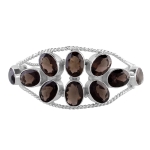 Pure silver stunning smoky quartz cuff bracelet
