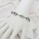 blue topaz unique design pure silver gemstone bracelet jewellery