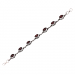 red garnet pure silver top design gemstone bracelet jewellery