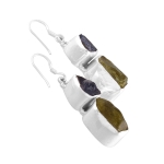 925 silver lemon quartz and tanzanite earrings