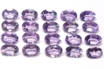 Purple stone two stone silver drop earrings
