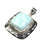 handmade silver blue larimar pendant