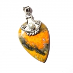 Top selling 925 sterling silver bumble bee jasper fashion pendant jewelry