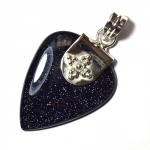 Top selling 925 sterling silver blue glitter stone fashion pendant jewelry