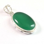 Contemporary style handmade 925 sterling silver green onyx pendant jewellery