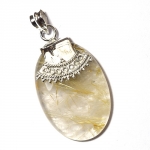 Top selling 925 sterling silver rutilated quartz fashion pendant jewelry