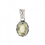 Top design elegant stunning lemon quartz pure silver pendant