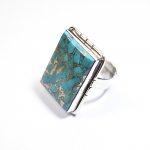 925 silver blue copper turquoise ring