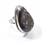 925 silver agate druzy ring