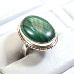 925 silver green malachite ring