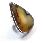 2 inch montana agate silver ring