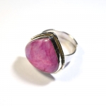 Silver pink moonstone rings