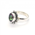 Casual style 925 sterling silver boho chic mystic topaz ring