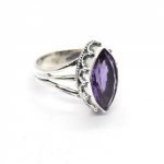 2024 top quality purple amethyst chic design sterling silver ring
