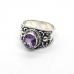Purple amethyst bohemian wanderlust 925 sterling silver ring