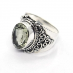 Teardrop stunning style soothing green amethyst finger ring for women
