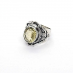 2024 latest design pure silver lemon quartz bohemian tribal finger ring for women