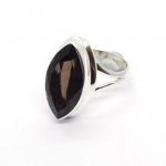 Pure silver handmade brown stone free spirited ring for women