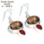 Solid silver smoky quartz earrings