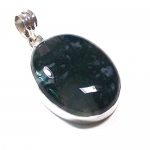 925 sterling silver trendy green moss agate pendant