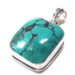Genuine turquoise 925 sterling silver fashion pendant jewelry