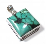 Genuine turquoise 925 sterling silver fashion pendant jewelry