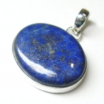 Blue lapis lazuli pure sterling silver gemstone pendant